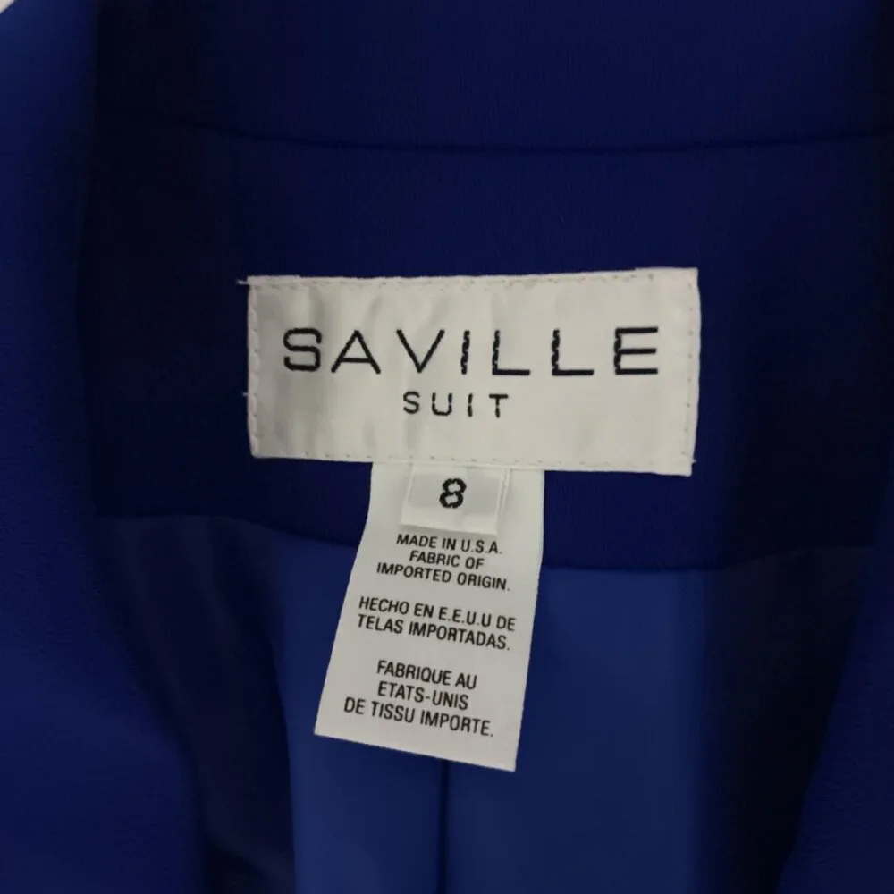 SAVILLE WOMEN'S SUIT BLAZER ROYAL BLUE SIZE 8